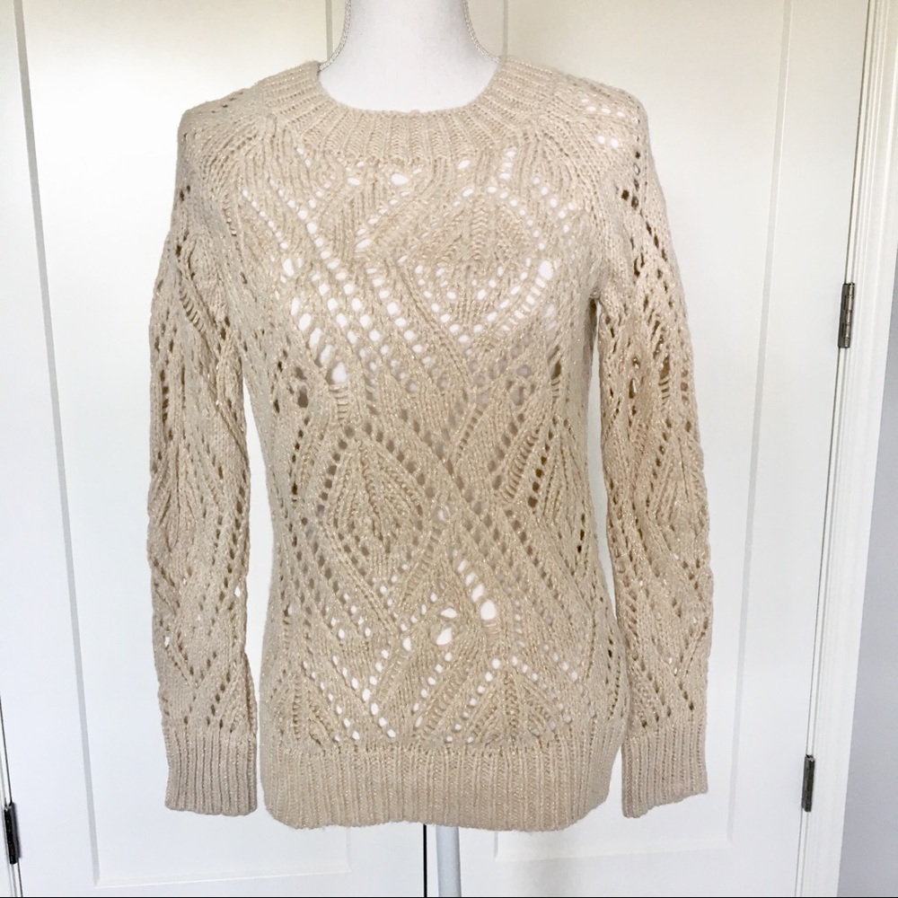 SALE Bass | Metallic Cream Sweater Wool Blend